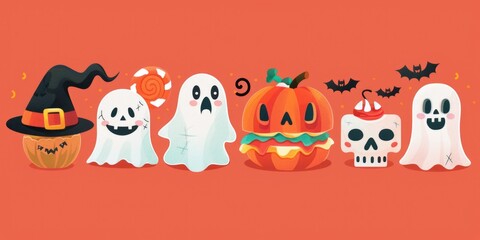 Obraz premium Halloween character grouping