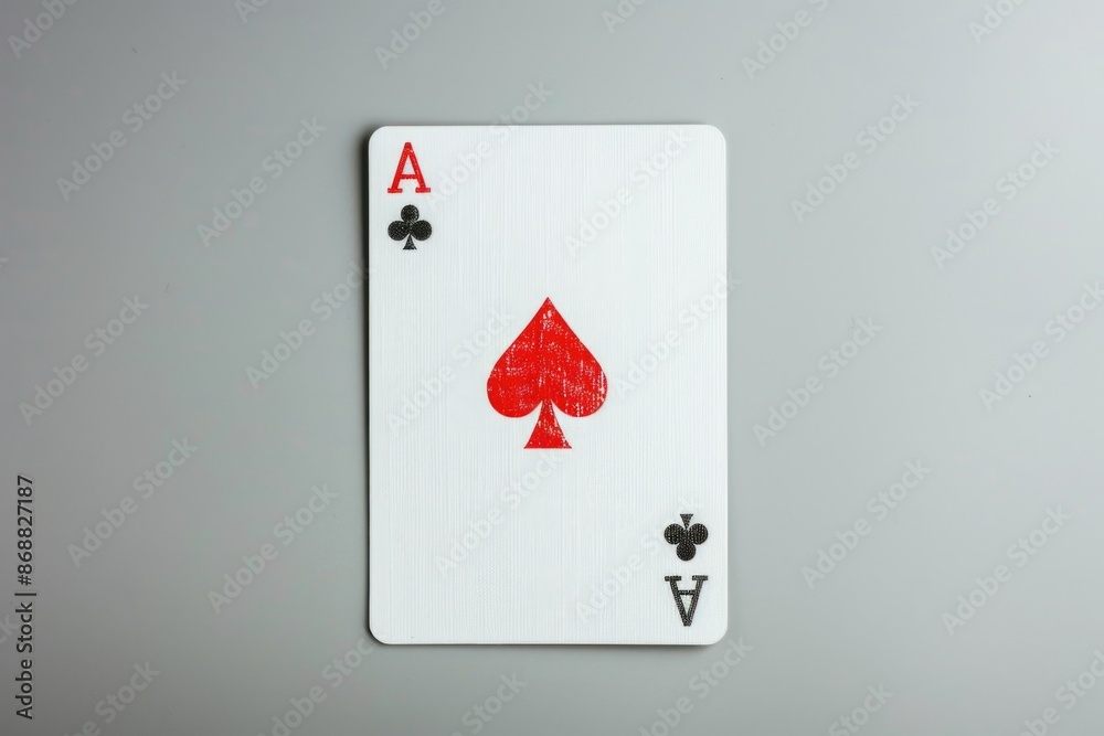 Poster A single playing card sits on a table, ready for use