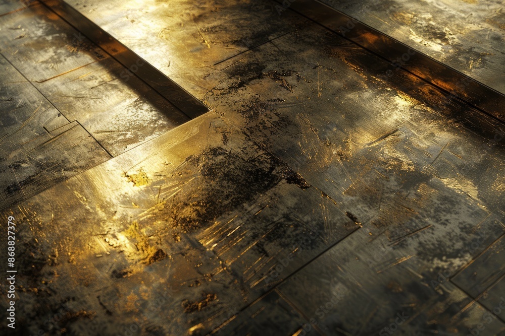 Poster a close-up shot of a shiny metal surface, suitable for use in industrial or technological contexts