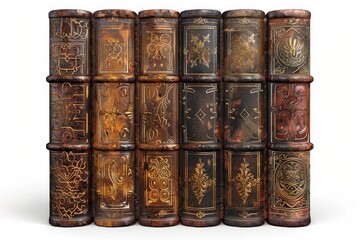 Old books stacked on top of each other, vintage style