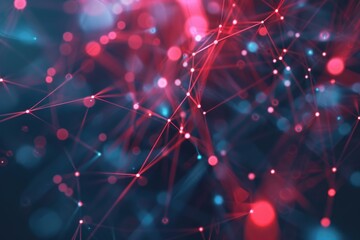 A close-up shot of a cluster of red and blue lights