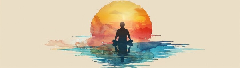 Fototapeta premium Survivor flat design front view theme resilience water color vivid