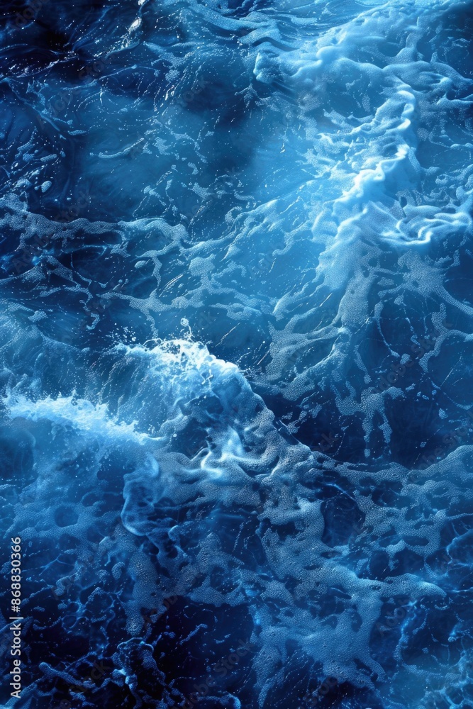 Poster A close-up view of ocean waves, suitable for use in travel or nature-related projects