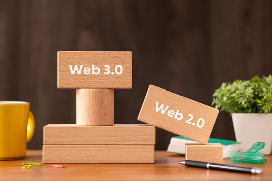 There is wood block with the word Web3.0 or Web2.0. It is as an eye-catching image.