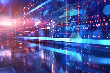 Fototapeta premium World News A close-up background of the latest news from the digital world 