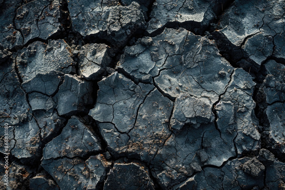 Poster a close-up view of a cracked rock surface, great for science and nature-related projects or designs