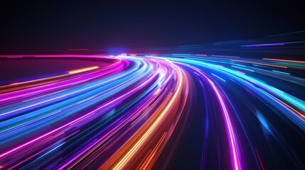 Colorful light trails motion fast effect wallpaper background