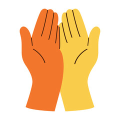 Religion praying hands flat icon vector illustration, prayer hands clip art image, isolated on white background
