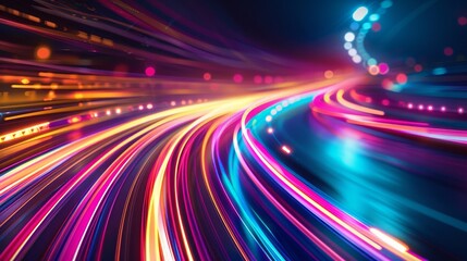 Colorful light trails motion fast effect wallpaper background