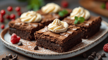 チョコブラウニーのケーキ