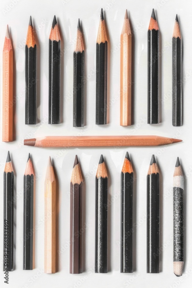 Poster a collection of pencils arranged side by side