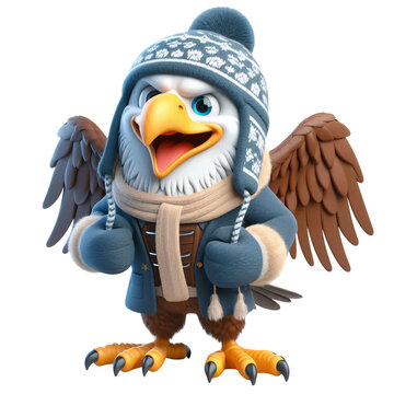 recommend clip art: Cute funny cartoon eagle character clip art graphic design. wildlife nature predator hawk illustration