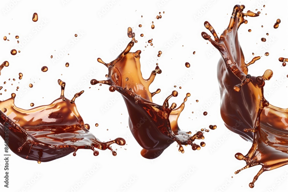 Poster a splash of liquid on a white surface, ideal for use in science and education illustrations