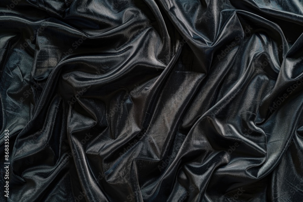 Poster a close-up shot of a high-quality black leather cloth with intricate stitching and texture
