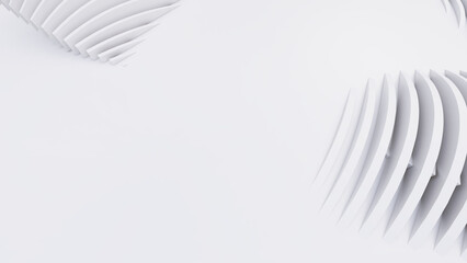 Abstract Curved Shapes. White Circular Background.