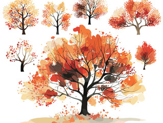 autumn tree with leaves