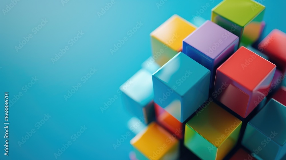 Poster A stack of colorful cubes, great for background or design use