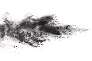 A close-up shot of a thick dust cloud in black and white