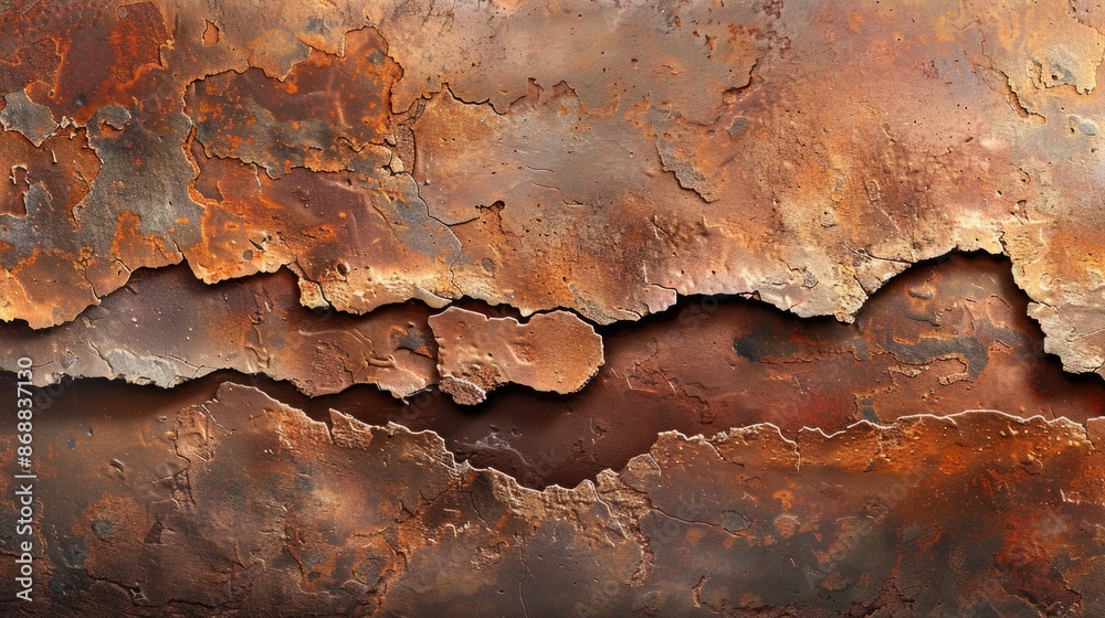 Aufkleber A close-up shot of a rusty metal surface with intricate details and textures