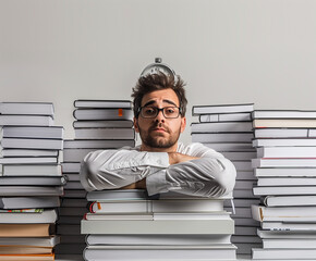 A man with lot of pending work