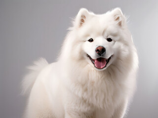 Fototapeta premium Smiling Samoyed Dog Portrait