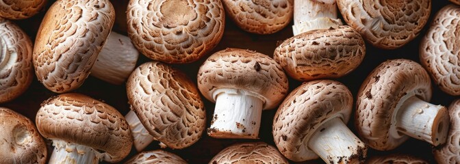 Mushrooms champignon horizontal wallpaper background 