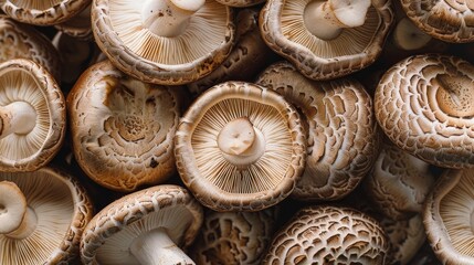Mushrooms champignon horizontal wallpaper background 