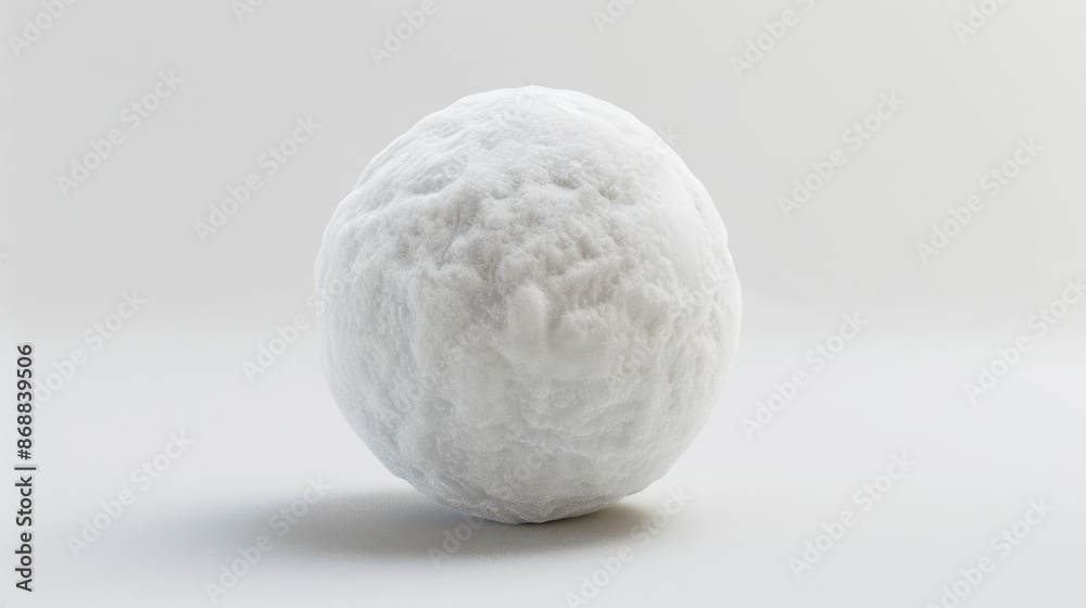 Wall mural A single snowball sits atop a blank white surface, ready for play or decoration