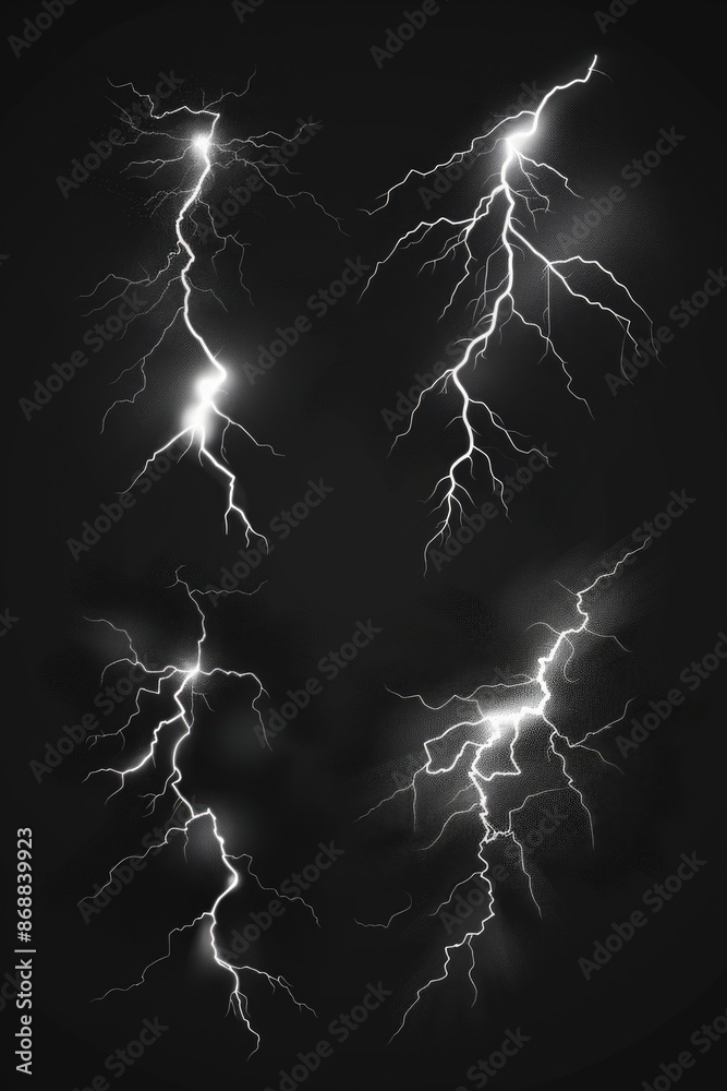 Poster A set of lightning flashes on a dark background
