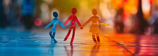 Paper people symbol of unity wallpaper background 