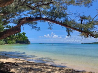 沖縄の海で友人とSUPを楽しむ