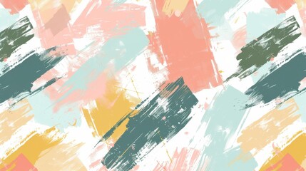 Obraz premium Abstract Colorful Paint Strokes Seamless Pattern