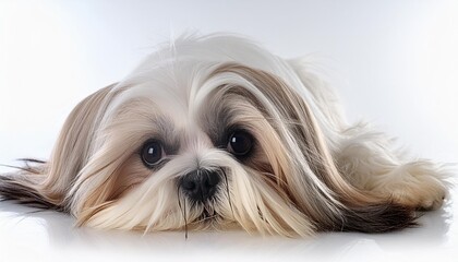 lhasa apso on a white background