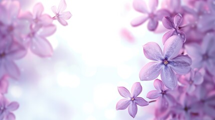 A beautiful depiction of blooming purple flowers set against a soft background, capturing the essence of nature's gentle elegance and the tranquility of floral landscapes.