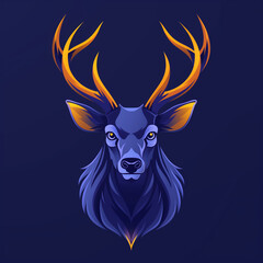 Fototapeta premium Regal Stag Cartoon Vector Icon: Majestic Deer Illustrated for Noble Designs