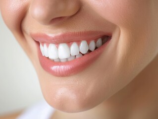 Fototapeta premium Close-up of a woman’s perfect white smile.