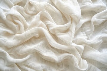 Obraz premium A white fabric with a pattern of a wave. The fabric is very soft and smooth