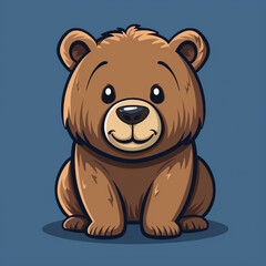 Fototapeta premium Friendly Bear Cartoon Vector Icon: Illustration of a Large Mammal in Cozy Style