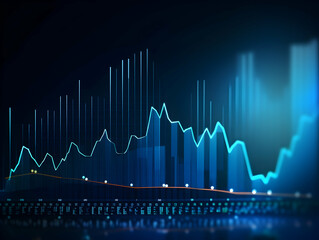 Financial data document, graph chart report statistic, marketing research development planning management, strategy analysis accounting, Financial business technology hologram concept. 