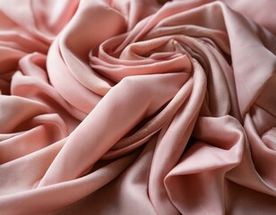 Obraz premium A pink fabric is rolled up and has a soft texture