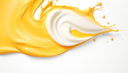 Fototapeta premium yellow white liquid splash