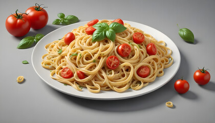 Delicious Freshly cooked pasta with ripe tomatoes 4