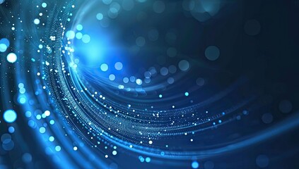 Obraz premium Abstract Blue Background with Glowing Lights and Bokeh