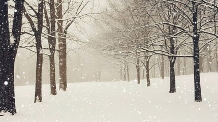 Fototapeta premium snow covered trees in the park