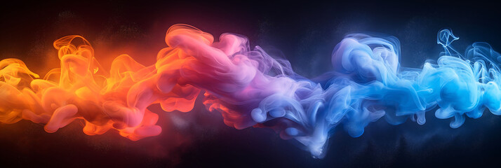 abstract background of smoke in colors in a dark place