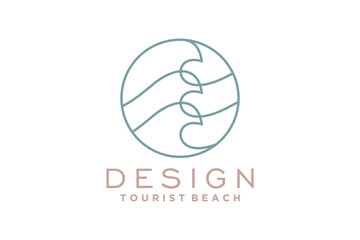 Sun and waves logo design