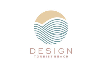 Obraz premium Sun and waves logo design