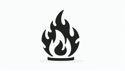 Fire flames camp fire icon in black on white background