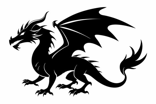 recommend clip art: black dragon vector,  dragon silhouette vector illustration