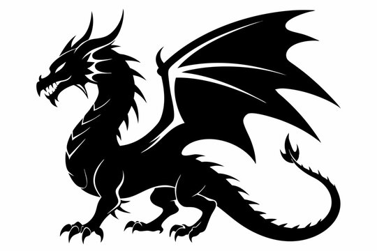 recommend clip art: black dragon vector,  dragon silhouette vector illustration